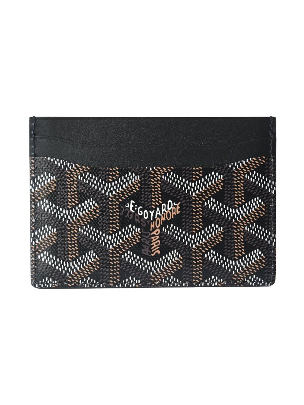 Goyard Saint Sulpice Card Holder Black Tan Canvas